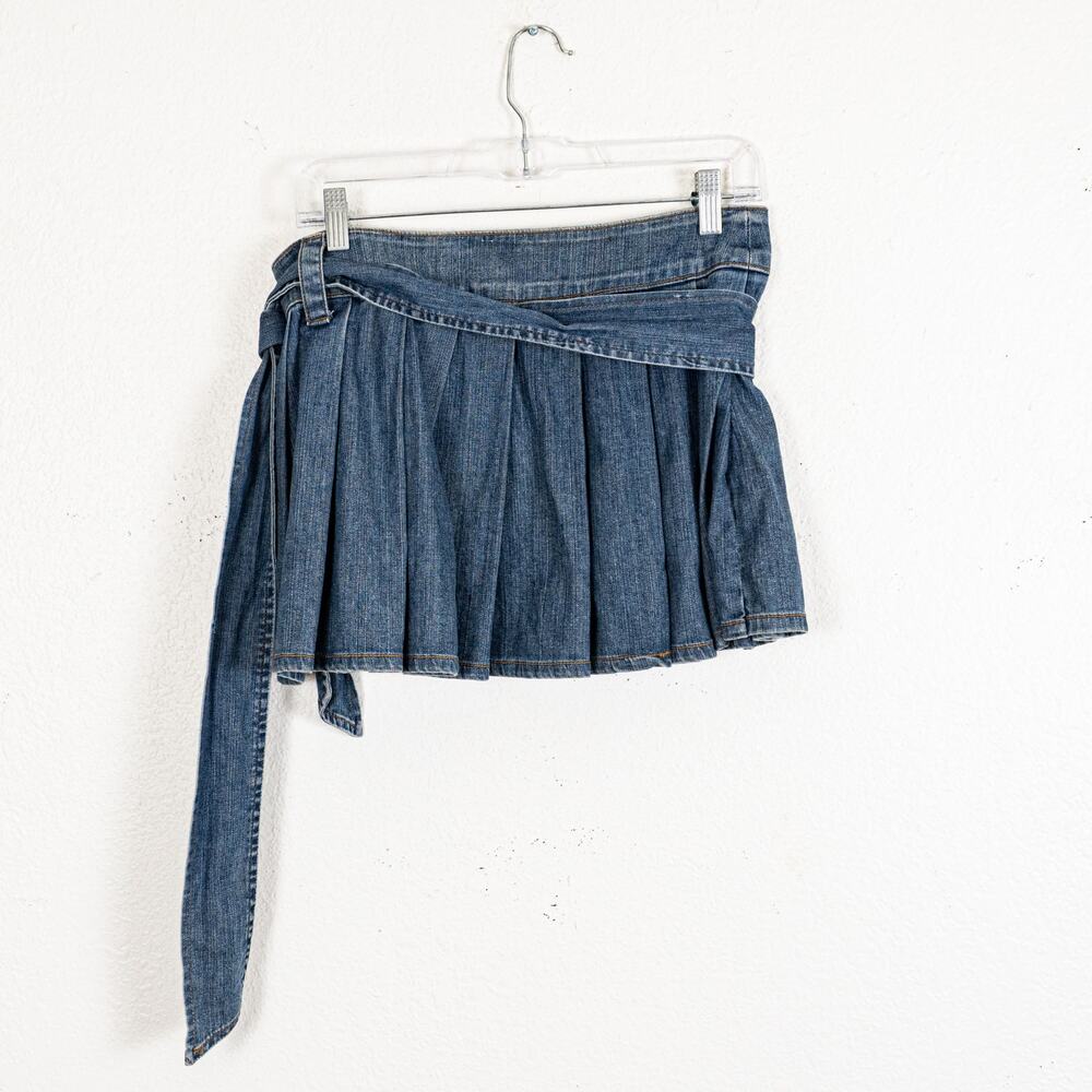 Vintage Y2K Juicy Couture Jeans Pleated Denim Mini Skirt size Small - Picture 8 of 9